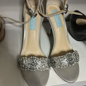 Gorgeous silver Betsey Johnson heels